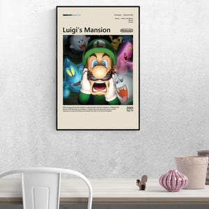 Luigi&#39;s Mansion Poster, Gaming Decor, Video Game Art, Gaming Room Poster | 2:3 Aspect Ratio