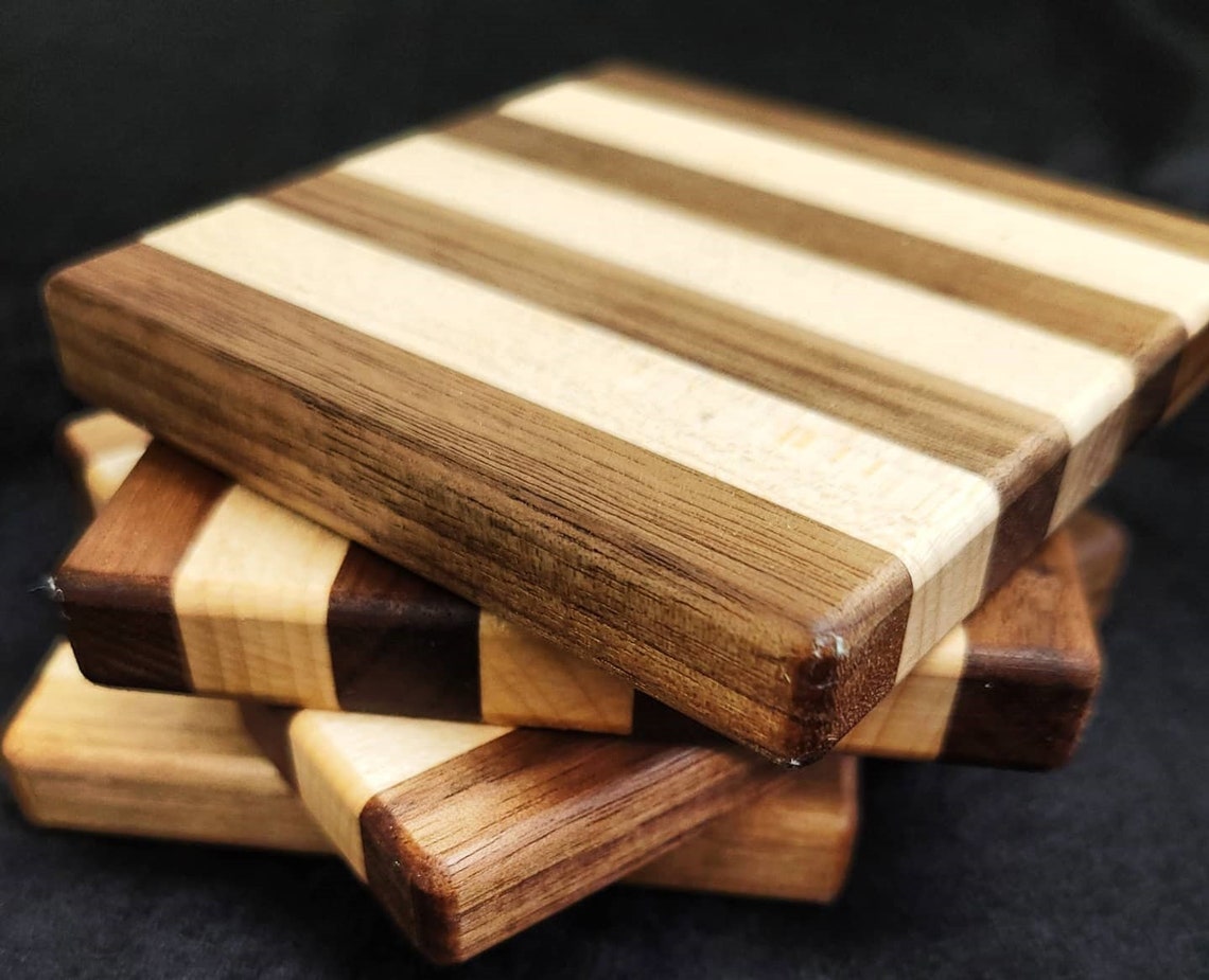 Handmade Wood Coaster Set. Coffee table coasters Bar Etsy