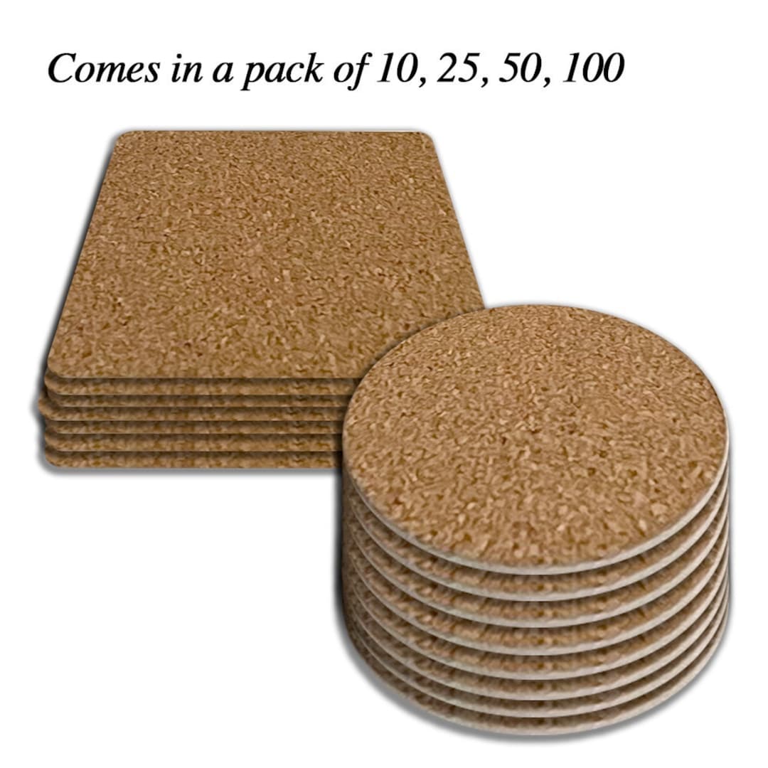 60 Pack Self-Adhesive Cork Round Squares - 4x 4 Cork Backing Sheets Mini Wall Cork Tiles for Coasters and DIY Crafts