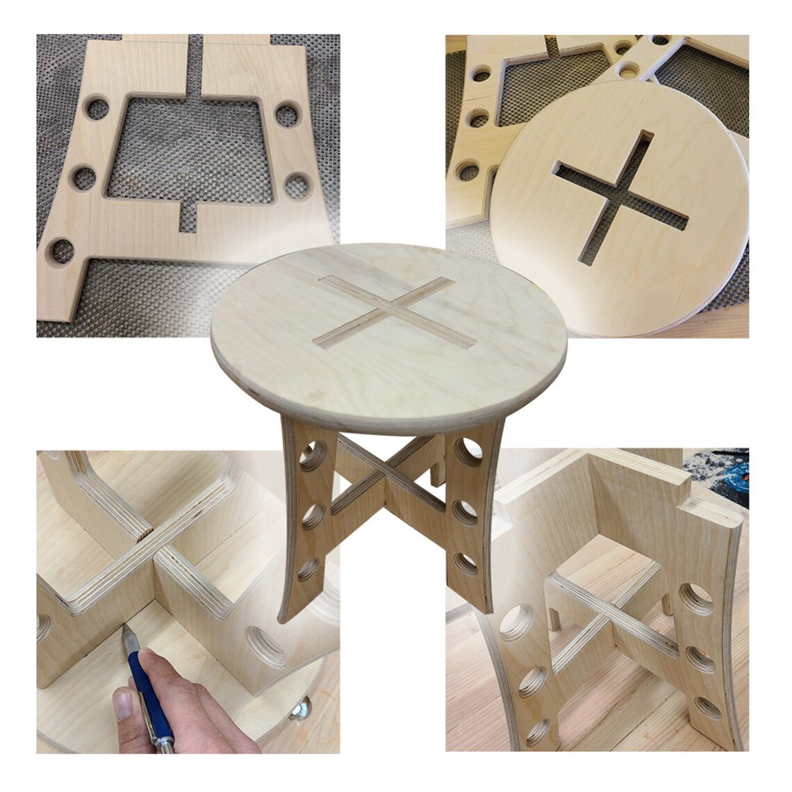 DIY Kids Stool Kit. Wooden 13 stool with paint brush glue Etsy