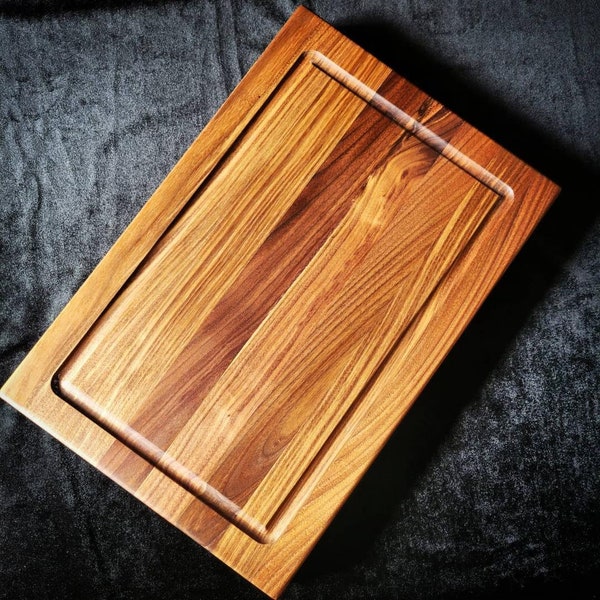 Large Butcher Block Cutting Board made from Thick American Walnut. Also use as Charcuterie, Cheese Board. High end Handmade Gift