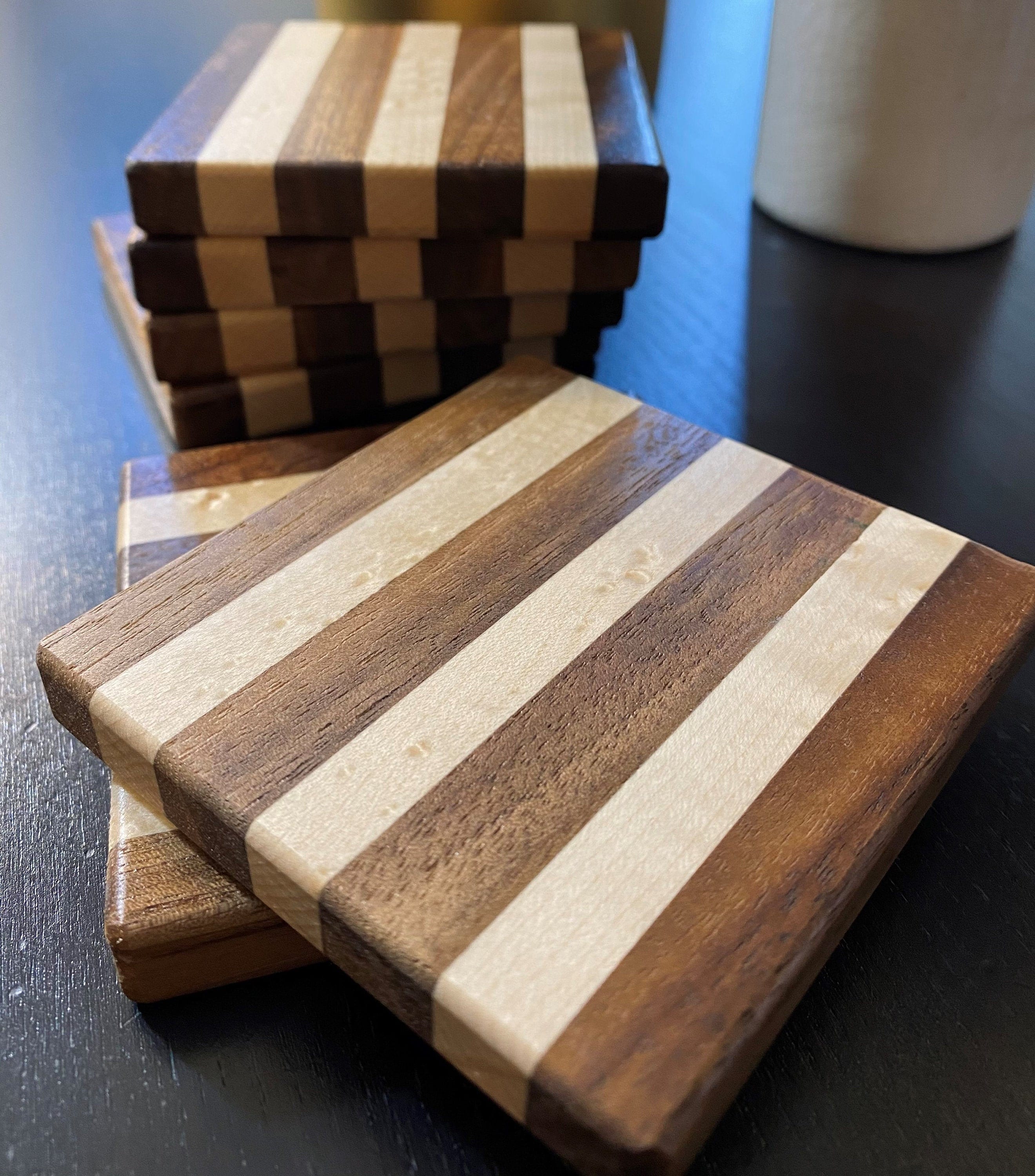 Handmade Wood Coaster Set. Coffee table coasters Bar Etsy