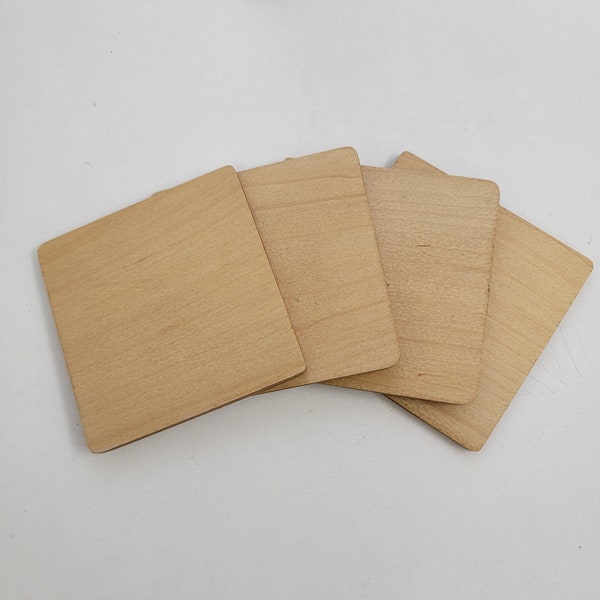 40 Piece Unfinished Blank Wood Pieces 4" x 4" Coasters Painting Writing, Kids Arts and Crafts, STEAM, Scrabble Tiles, DIY Crafts  Bestseller
