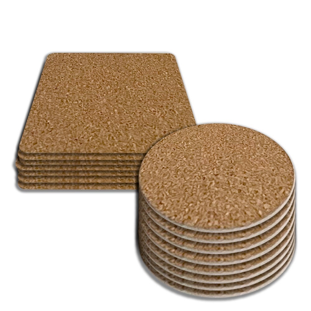 Cork blank coaster pad with adhesive liner back in Pack of 25. Etsy