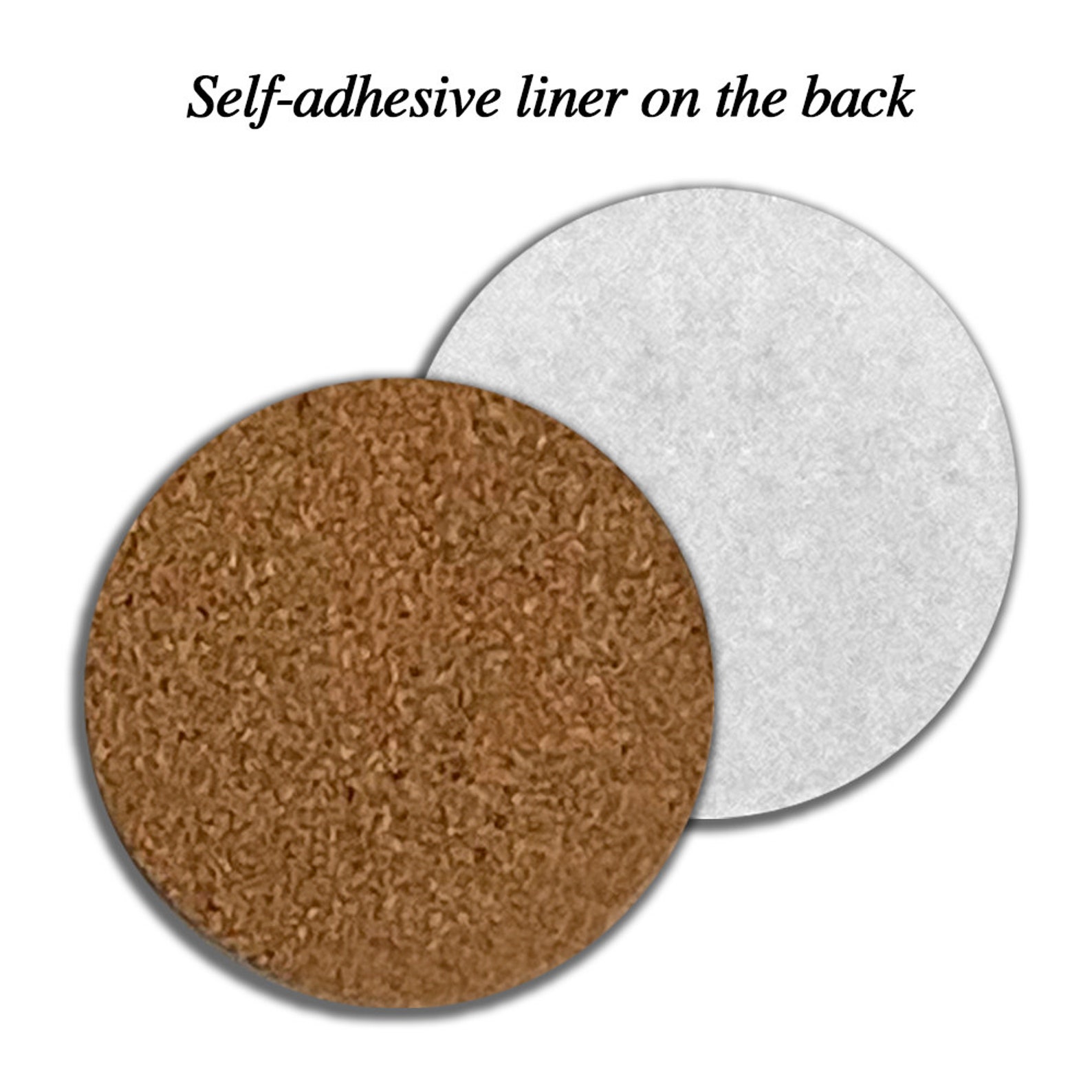 Cork coaster pads with adhesive liner back. Square and Round Etsy