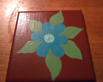 Hand-painted Floral Ceramic Coasters