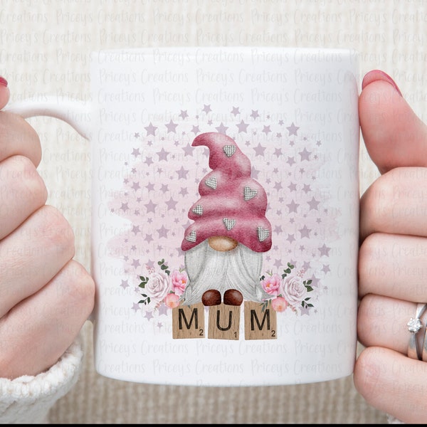 Mother's Day Gnome Mug & Coaster - Ideal Gifts for Mum, Ceramic Mug Set, Gift for Her Birthday
