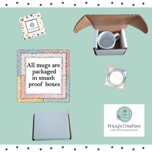 Personalised Puffin Mug, Country Kitchen Mug & Coaster Set, Ceramic Coffee Cup With Name image 9