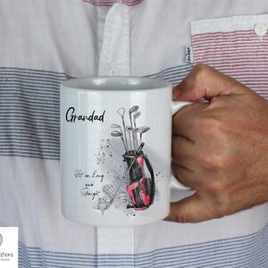 Personalised Golf Mug Custom Name Watercolour Golfer Gift Fathers Day Birthday Grandad Present image 7