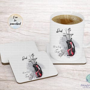 Personalised Golf Mug Custom Name Watercolour Golfer Gift Fathers Day Birthday Grandad Present image 6