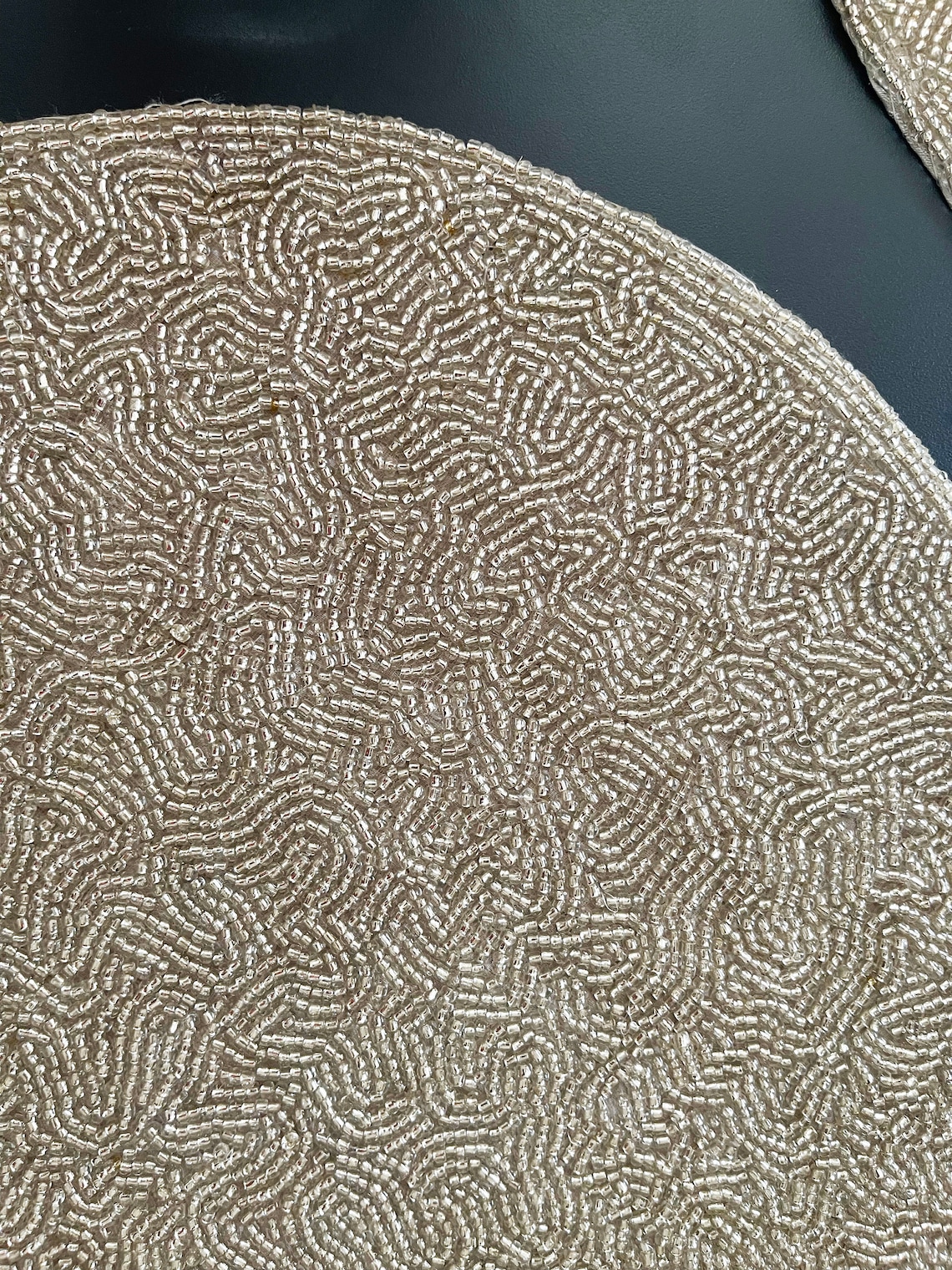 Luxury Beaded Handmade Placemat Elegant Silver Decorative Etsy