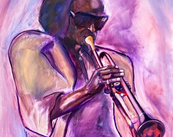 抽象画 ジャズ アクリル画 マイルス デイヴィス 津田耕「Jazzライフ