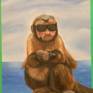 Original oil painting| Monkey dude