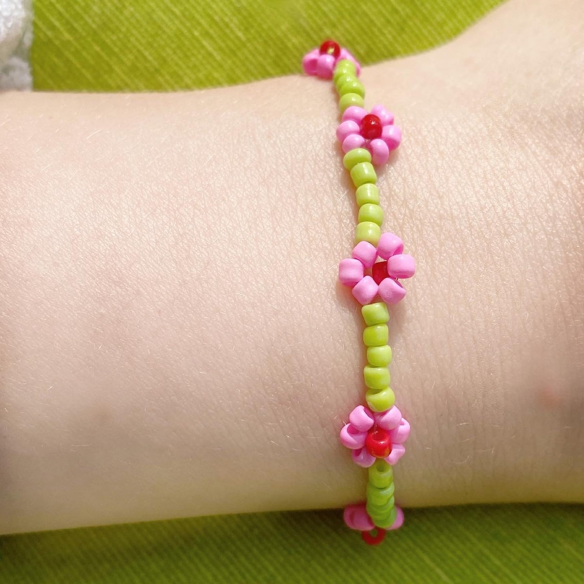 Hibiscus beaded bracelet bracelet for women unisex bracelet Etsy