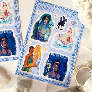 Foiled Greek Mythology Sticker Sheet Bundle: Greek Myth Characters for Bullet Journaling, Planner Stickers, Medusa & Circe Illustration image 3