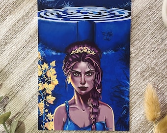 Lámina artística de Ariadna: Ilustración de la mitología griega inspirada en el libro de Jennifer Saint