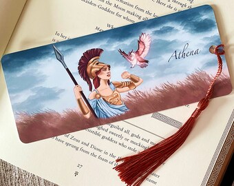 Athena Ribbon Bookmark | Greek Mythology Bookmark | Greek Goddess Tassel Bookmark | Fierce Woman