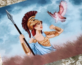 Lámina artística de Atenea / Ilustración de la diosa de la mitología griega