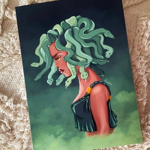 Medusa Art Print | Greek Goddess Print | Greek Mythology lllustration | Legendary Women Wall Art | Strong Women Art | Snake Headed Goddess