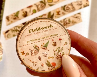 Cinta Washi para trabajo de campo / Cinta Vintage para estudio del bosque / Cinta Dark Academia Memento Mori / Cinta Washi botánica gótica vintage de Paleoart Forestcore