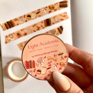 Light Academia Washi Tape | Bücherwurm, Griechische Statue, Herbstliche Washi | Studenten Schreibwaren | Washi Tape Herbst Ästhetisches Gemütliches Masking Tape