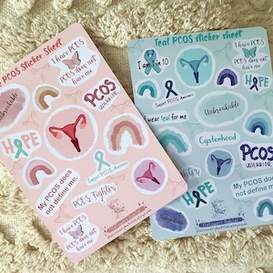 PCOS Sticker Sheet | Ovary Stickers | Polycystic Ovary Syndrome | Pcos Awareness Journal Stickers | Chronic Illness Planner Sticker Sheet