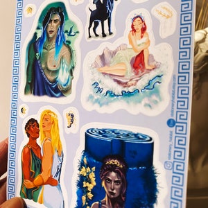 Foiled Greek Mythology Sticker Sheet Bundle: Greek Myth Characters for Bullet Journaling, Planner Stickers, Medusa & Circe Illustration image 2