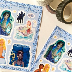 Foiled Greek Mythology Sticker Sheet Bundle: Greek Myth Characters for Bullet Journaling, Planner Stickers, Medusa & Circe Illustration image 10