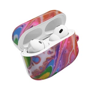 Colorful Swirl AirPod Cases, Vibrant Accessories, Phone Cover, Gift for Music Lovers, Trendy Tech Gear