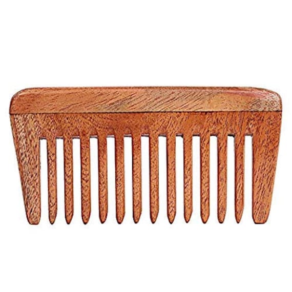 Natural Pure Neem Wood Comb Wide Tooth Wooden Comb For Hair Etsy