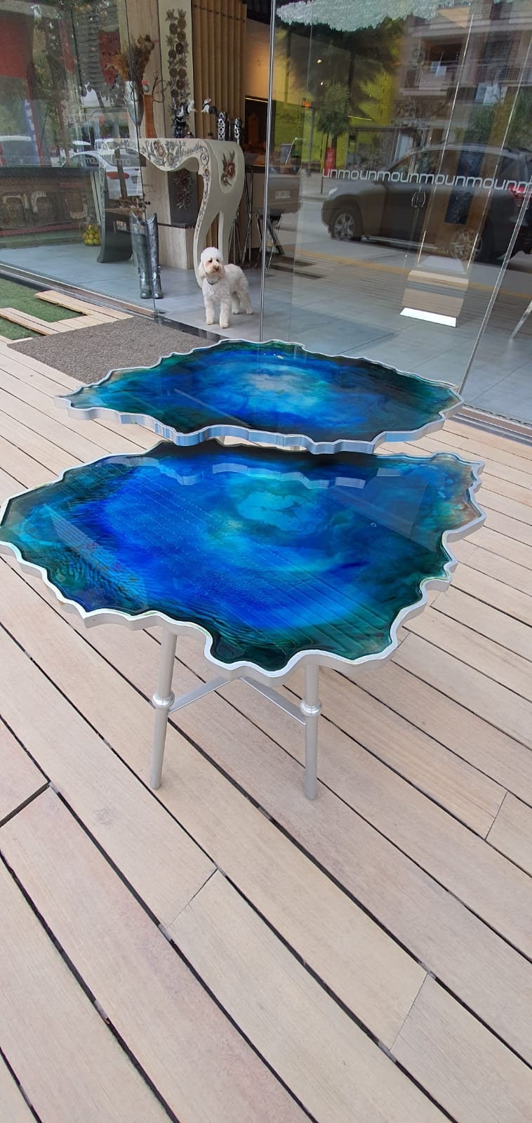 Epoxy side table setEpoxy coffee tableEpoxyresin artMarble Etsy