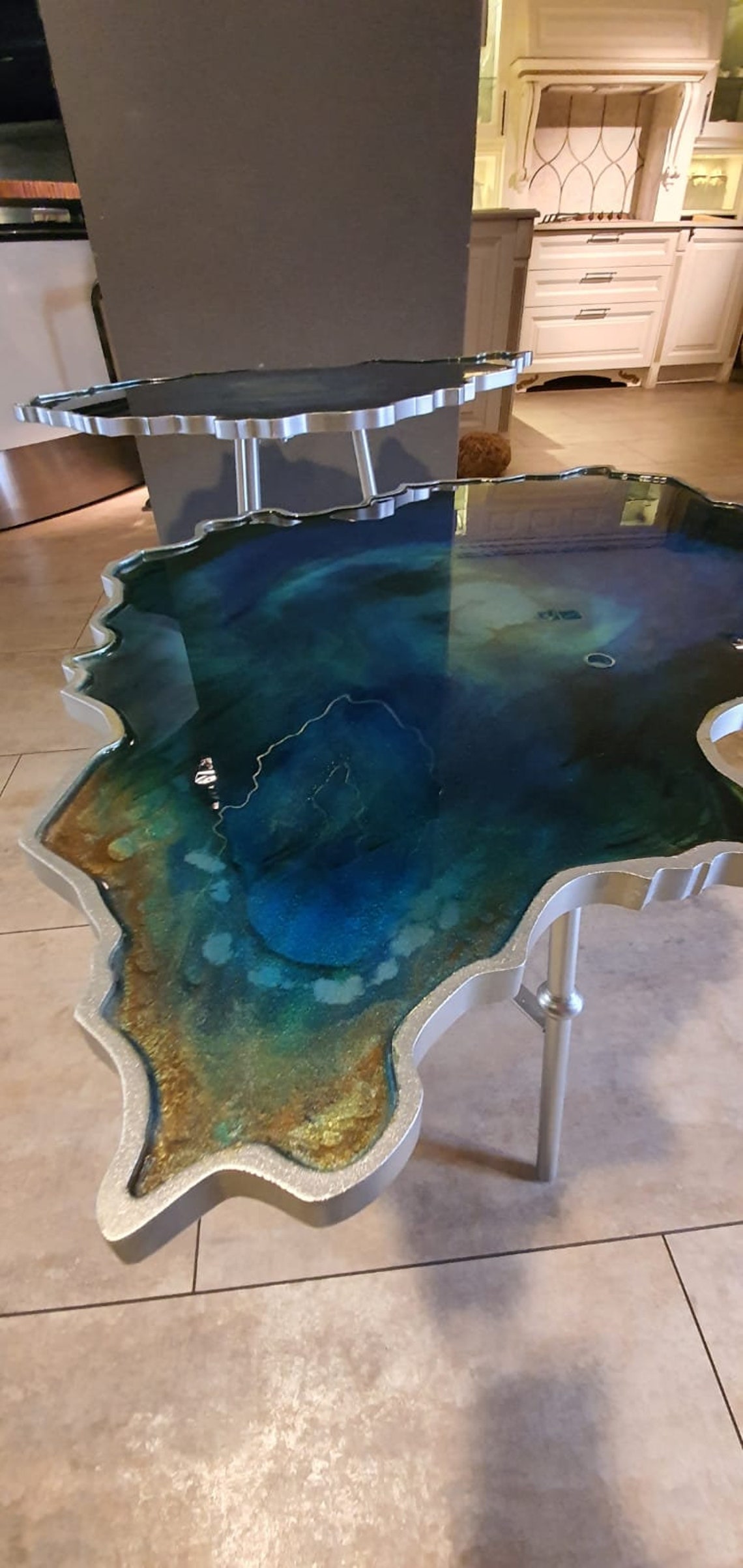 Epoxy side table setEpoxy coffee tableEpoxyresin artMarble Etsy