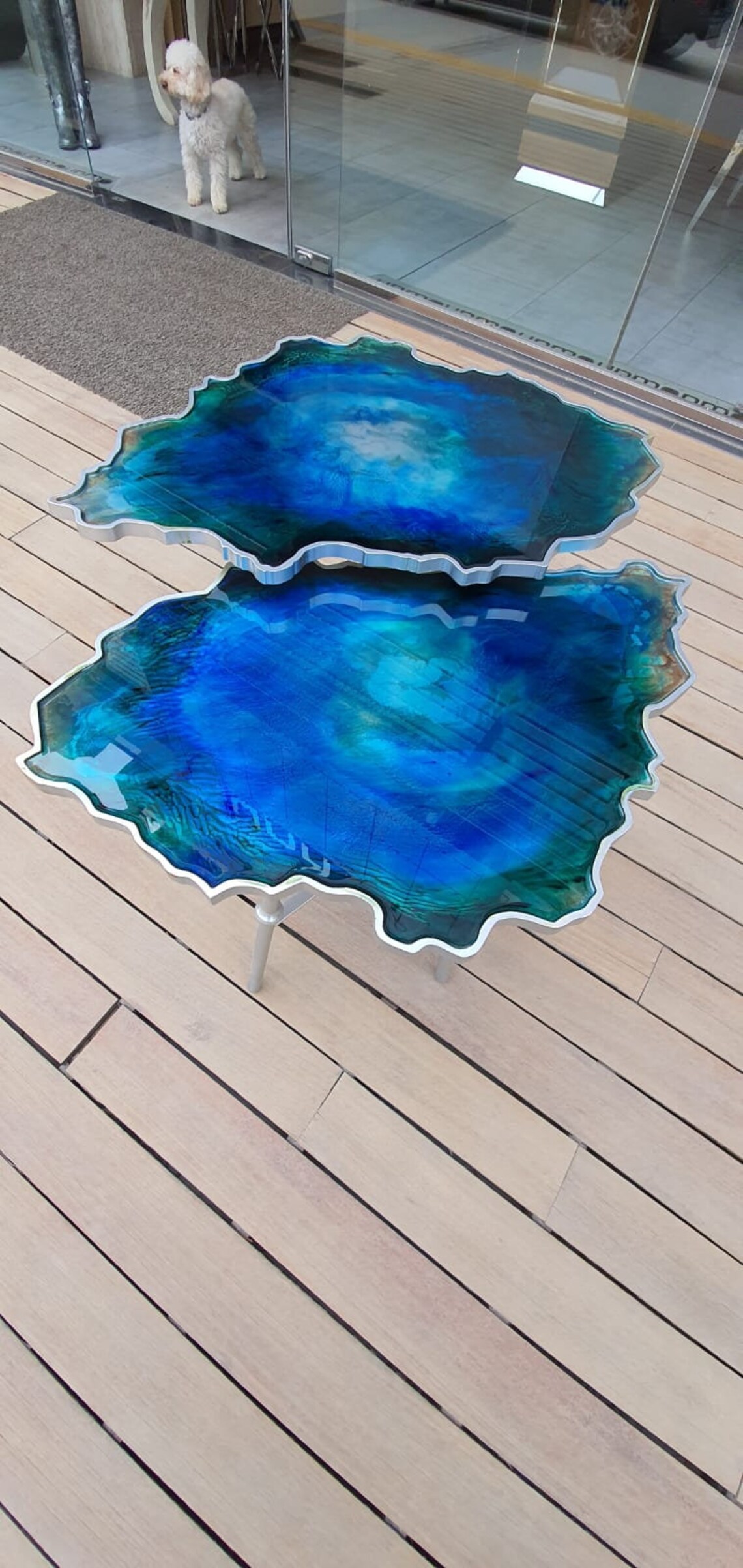 Epoxy side table setEpoxy coffee tableEpoxyresin artMarble Etsy