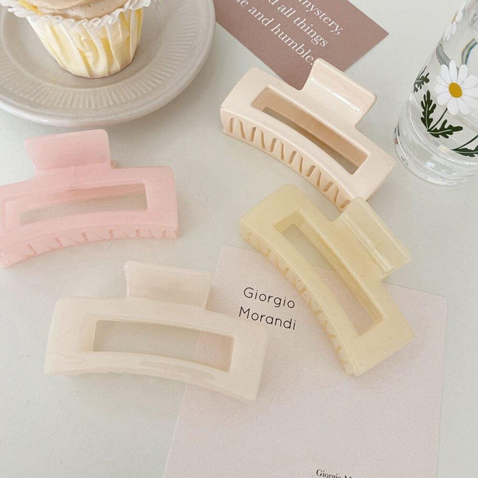 Large Rectangle Acrylic Hair Claw Clip Pastel colours Etsy