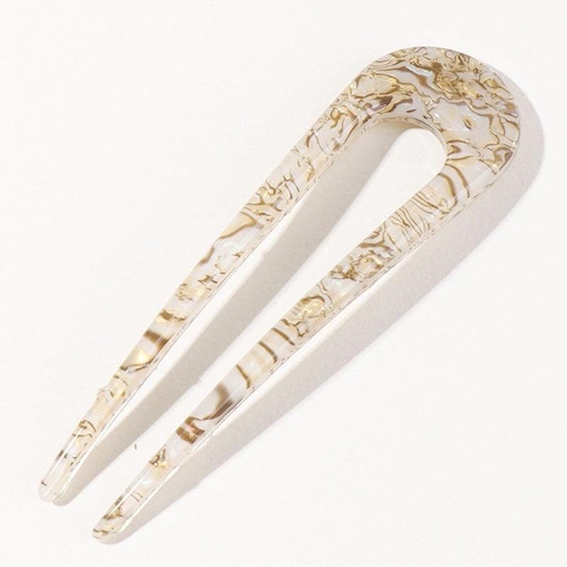 Multiple patterns in clear acrylic U Shape Hairpin