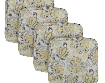Floral Patio Chair Cushion Covers (Set of 4) - 22x20x4