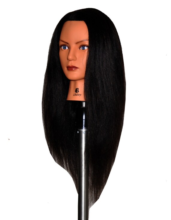 22 Inch Female Face Canvas Head Wig Head Stand Holder Training Mannequin Head  Canvas Block Head for Wigs +Claml+Tools