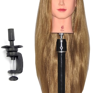 Mannequin Head with Human Hair 100% Real Hair Manikin Cosmetology Doll Head  H