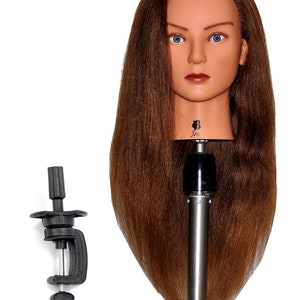 Mannequin Head With Hair And Stand, 65% Real Hair Mannequins To