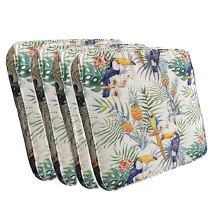 Outdoor Patio Chair Cushion Covers 24&quot; X 22&quot; X 4&quot; Set of 4 Replacement Cushion Cover for Chair Seat Garden Bench Porch Couch  Cover ONLY