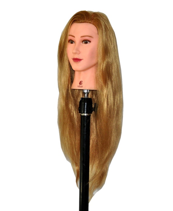 Bellrino 24 Cosmetology Mannequin Manikin Training Head With Human Hair  With Clamp Holder JEN C 