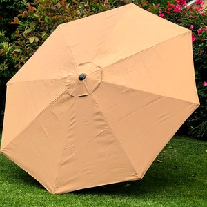 eliteshade 9' 3-tiered sunbrella patio umbrella. EliteShade 9Ft 3 Tiers Market Umbrella Patio Umbrella Outdoor Table Umbrella with Ventilation and 5 Years Non-Fading Top,Heather Beige