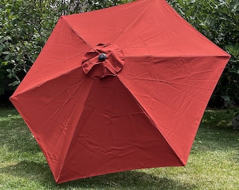Patio Umbrella Top Canopy Replacement Cover fit 9ft 6 ribs Brick Color(Canopy only)