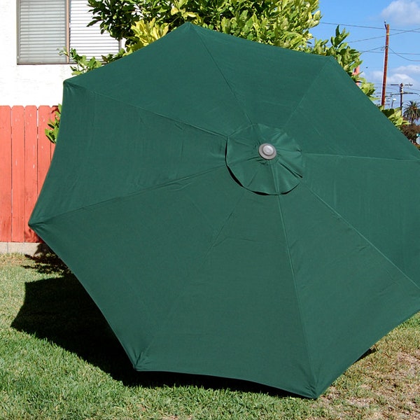 Bellrino Patio Umbrella Top Canopy Replacement Cover fit 9 ft 8 ribs Green ( Canopy Only)