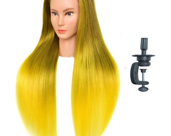 Bellrino 30" (Long and thick) Cosmetology Mannequin Manikin Training Head with Synthetic Fiber with Table Clamp Holder (SA92080)