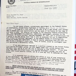 J Edgar Hoover firmó la carta original del FBI de 1955 Autenticación Beckett
