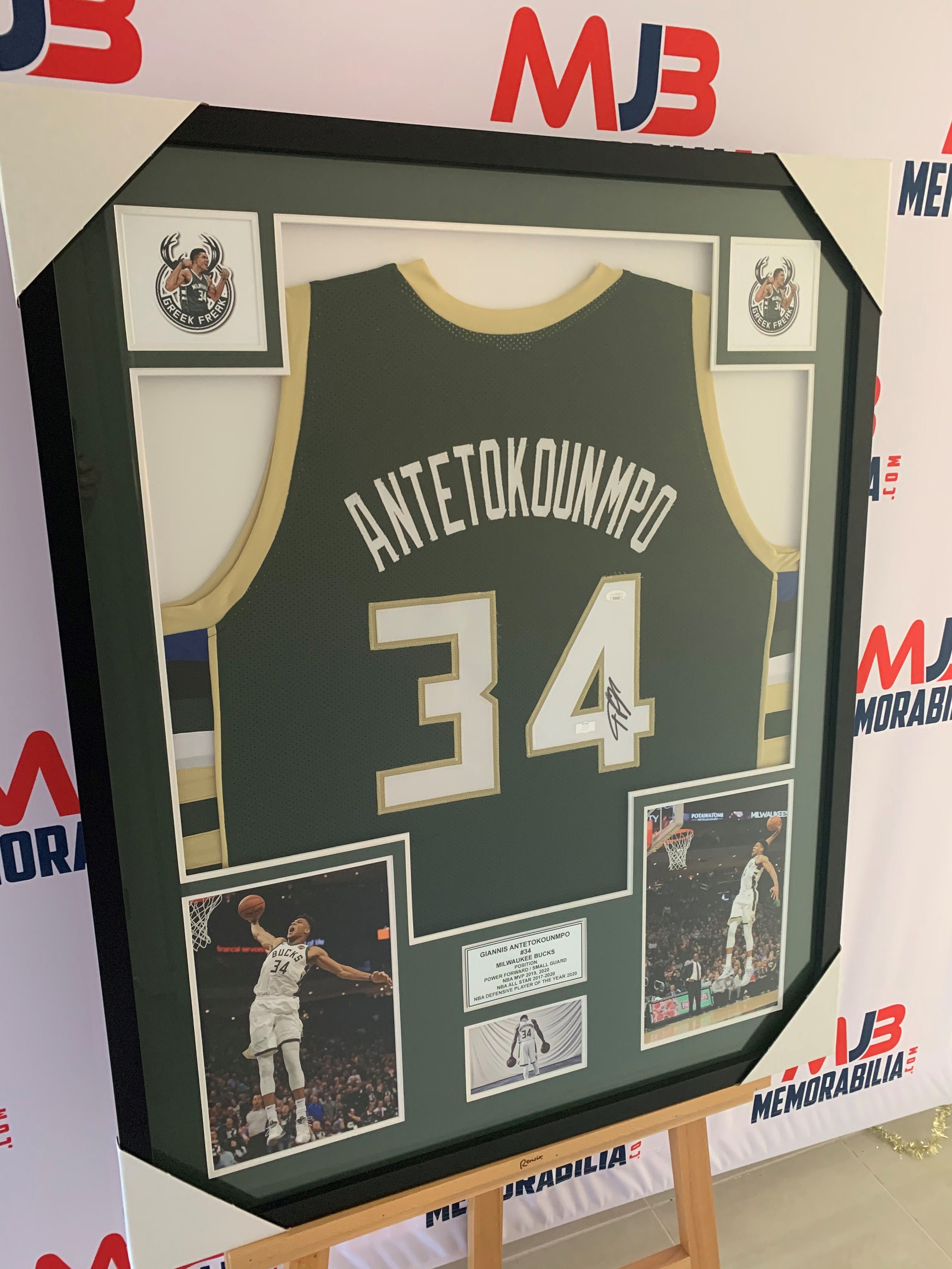 Giannis Antetokounmpo Autographed Milwaukee Bucks Jersey Framed