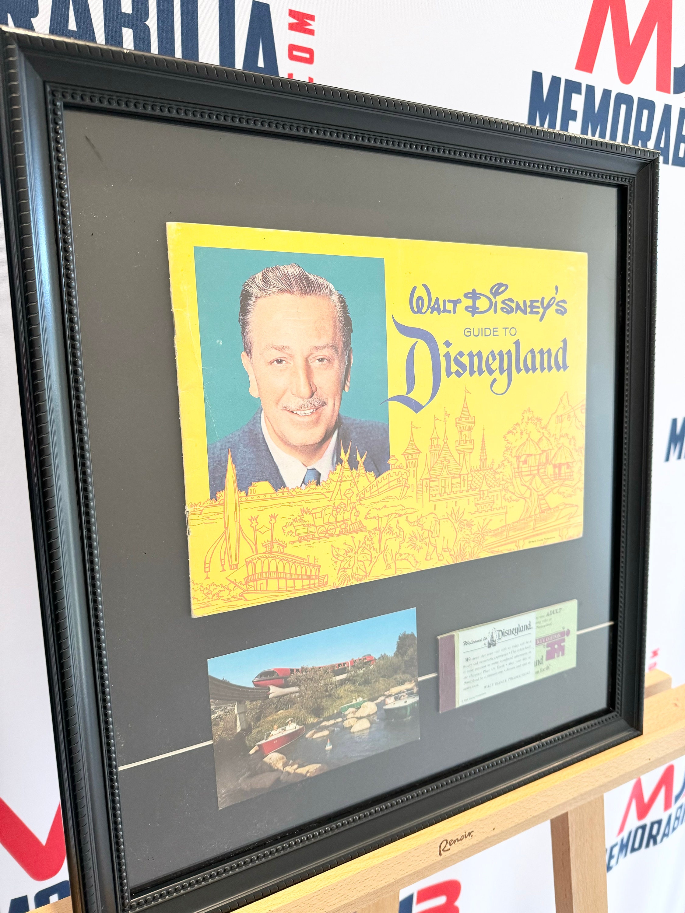 Walt Disney Disneyland Custom Framed 1960's Souvenir Guide Booklet