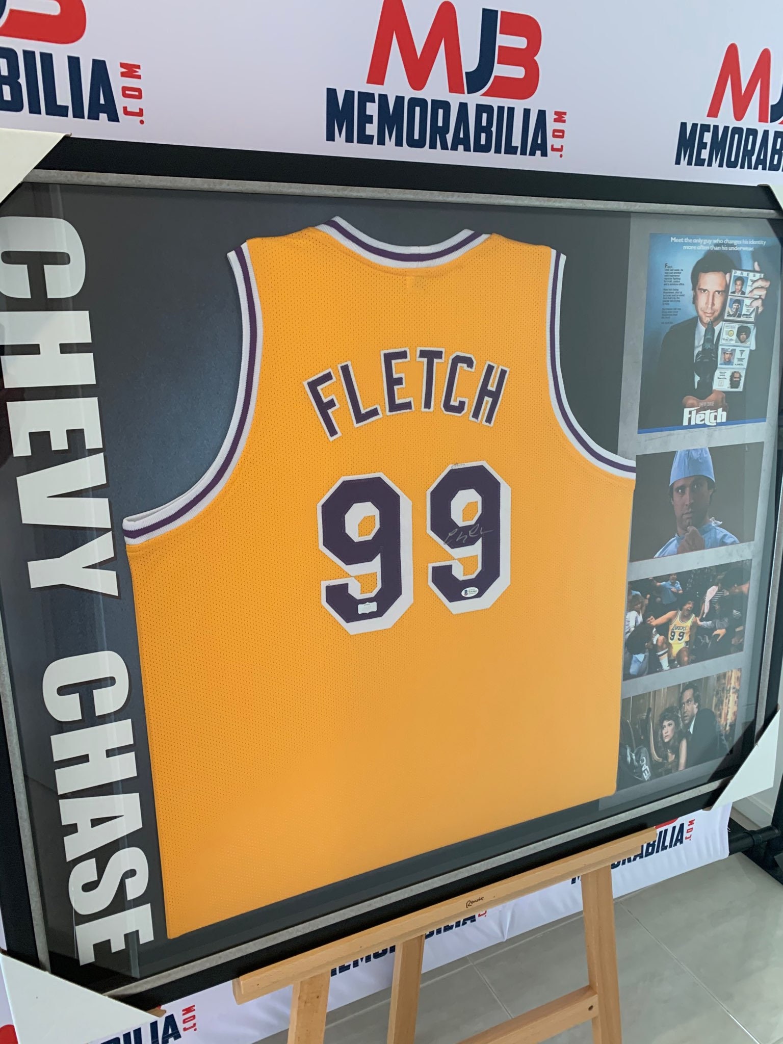 Chevy Chase Autographed Fletch Custom Basketball Jersey - BAS COA