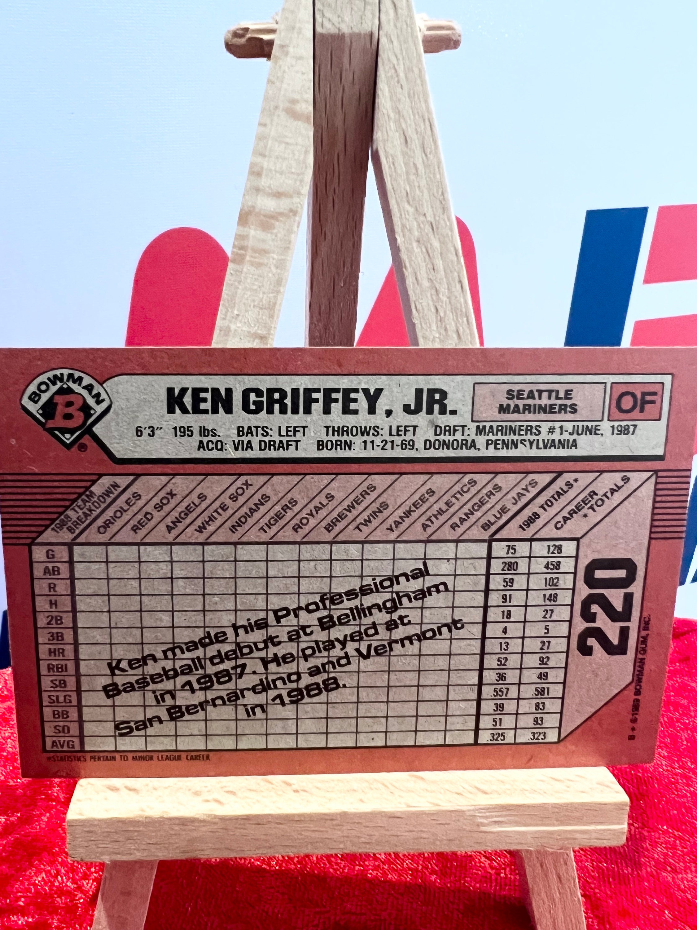 Ken Griffey Jr. 1989 Bowman Rookie #220 Card - Etsy